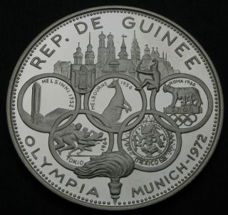 Guinea 500 Francs 1970 Proof - Silver - Munich Olympics - 1343