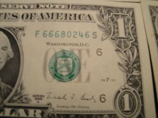 (1) $1.  00 Series 1988 - A Federal Reserve Note BU Uncirculated 5