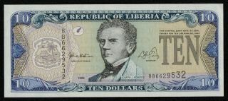 Liberia (p22) 10 Dollars 1999 Aunc,