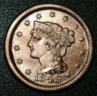 1848 Large Cent Au - Unc Details