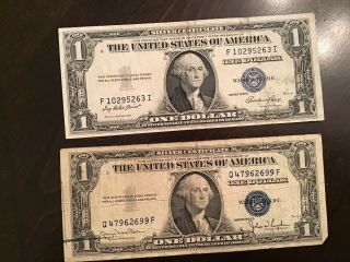 1935 $1 Dollar Bill Blue Seal Usa Silver Certificate Note
