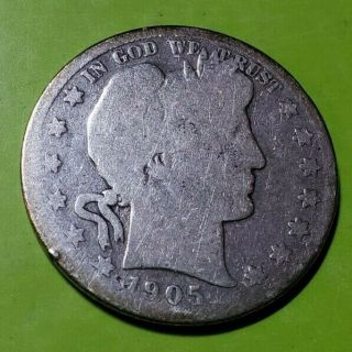 1905 S Barber Half Dollar Us Silver Coin Denver Fifty Cent Nr