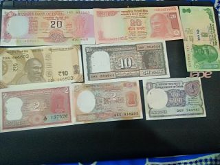 Set Of 8 Indian Bank Notes,  Varried No Notes Will Be Given,  Stock Pick