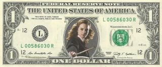 Hermione Granger / Emma Watson (harry Potter) {in Color} - Real Dollar Bill