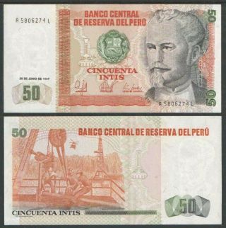 Peru 50 Intis,  1987,  P - 131b,  Unc World Currency