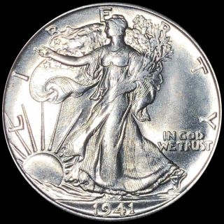 1941 - S Walking Half Dollar Perfect Uncirculated High End San Fran Ms Bu Coin Nr