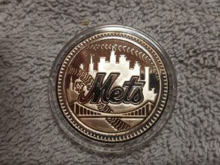 Ny Mets World Series Champions 1986 Coin Token.  999 Fine Silver 1 Troy Oz