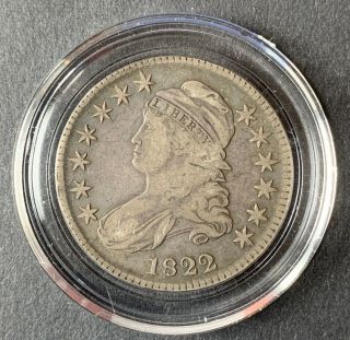 1822 50c Capped Bust Lettered Edge Silver Half Dollar