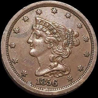 1856 Braided Hair Half Cent Looks Uncirculated High End Philly Copper Penny Nr