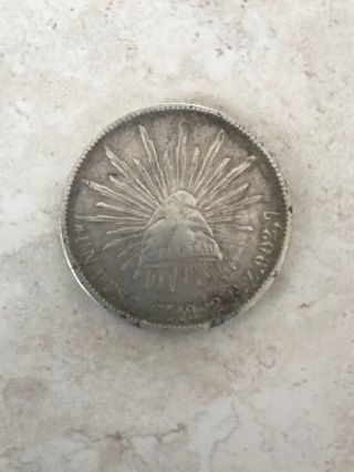 1902 Mexico Republic 1 Un Peso Silver Coin Circulated Libertad