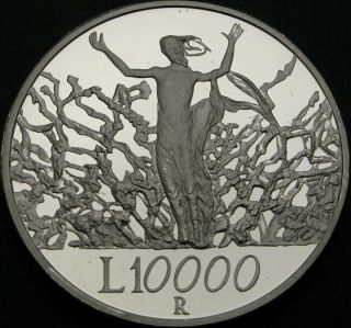 Italy 10000 Lire 2000r Proof - Silver - Towards 2000: The Peace - 1064 ¤