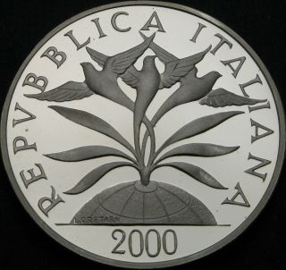 ITALY 10000 Lire 2000R Proof - Silver - Towards 2000: The Peace - 1064 ¤ 2
