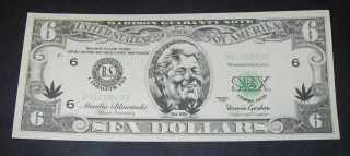 Vintage Novelty Fake Funny Money $6 Sex Dollar Bill Clinton Slick Williie