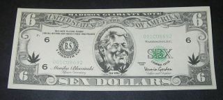 Vintage Novelty Fake Funny Money $6 Sex Dollar Bill Clinton Slick Williie 3