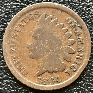 1864 Indian Head Cent 1c Circulated One Penny 15667