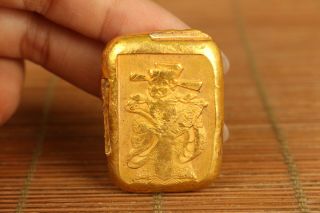 Chinese Old Brass Qing Dynasty Money God Bar Coin Collectable