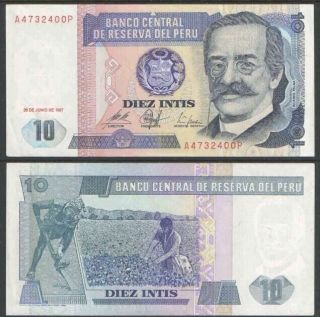 Peru 10 Intis,  1987,  P - 129,  Unc World Currency