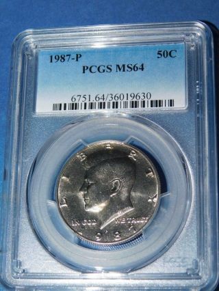 1987 - P 50c Kennedy Half Dollar - Pcgs Ms64 - - 445 - 1