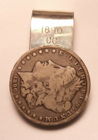 Org.  Vintage El Rey 1890 Cc Morgan Dollar Sterling Silver Money Clip 58 Grams