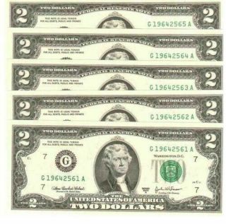2003 Uncirculated $2 Two Dollar Bill 50 State Series G Very Rare