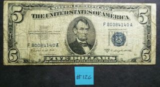 1953 B Series 5 Five Dollar Bill Red Seal Paper Money Currency Legal Tender