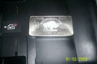 10 Troy Ounce Fine Titanium Metal.  999 Bar Bullion Usa