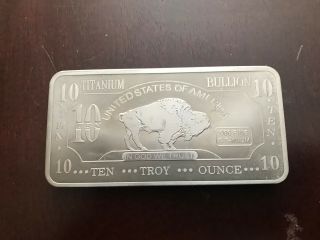 10 Troy Ounce Fine Titanium Metal.  999 Bar Bullion Usa