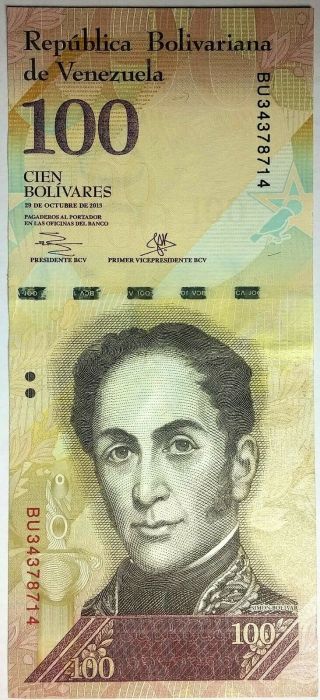 Venezuela Banknote 100 Bolivares 2013 Fine Combined