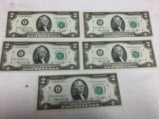 1976 Uncirculated Two Dollar Bill Crisp $2 Federal Reserve Note From