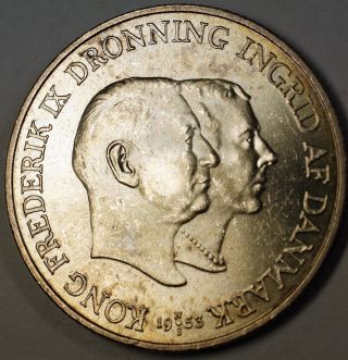 1952 Denmark 2 Kroner Brilliant Uncirculated Commemorative Greenland Silver Coin 2