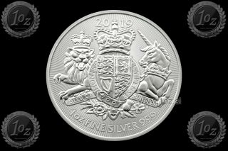 Uk / Great Britain / Britannia 2 Pounds 2019 (royal Arms) 1oz Silver Coin Unc