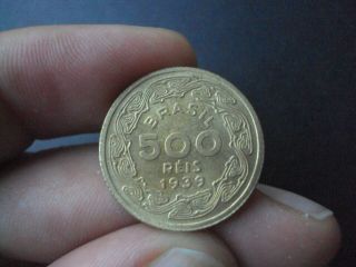 Brazil 500 Reis 1939 Unc Coin