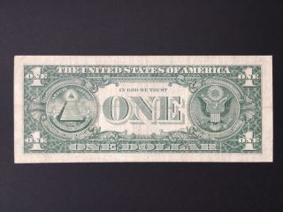 US 1969 D $1 DOLLAR FEDERAL RESERVE NOTE.  FANCY SERIAL NUMBERS. 2