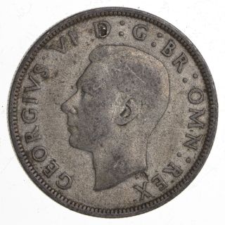 World Coin - 1945 United Kingdom 1/2 Crown - 13.  8g - World Silver Coin 874