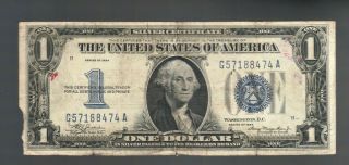 $1 1934 One Dollar Us Silver Certificate Note Blue Seal Bill Currency