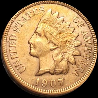 1907 Indian Head Penny About Uncirculated Copper Philly Collectible Cent No Res