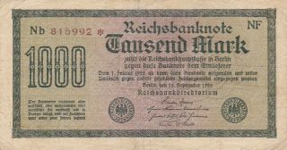 1922 Germany 1,  000 Mark Note,  Pick 76c