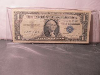 1957b " Star Note " Silver Certificate United States $1 Silver Dollar Bill - 106