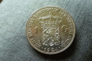 Netherlands - 1 Gulden 1924 Silver 10 Gram 0.  720 Ag Coin (84