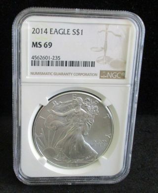2014 American Silver Eagle - Ngc Ms 69 - 235 Enn Coins