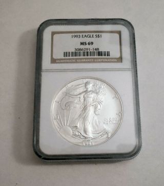 1993 American Silver Eagle Ms69 Ngc