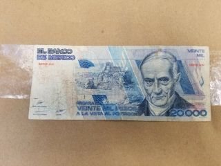 Mexico: 20,  000 Pesos Quintana Roo 24 Feb 1987 Banco De Mexico.