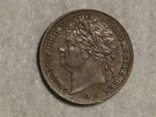 Great Britain 1825 1 Penny George Iv Maundy Silver Xf - Au