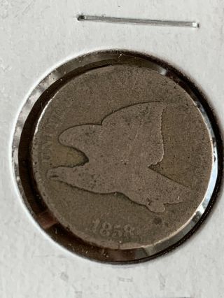 1858 U.  S.  One Cent Flying Eagle True 1$