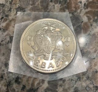 Barbados 1974 Uncirculated Proof Coin – 2 Dollars