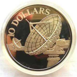 Singapore 1979 Communications Satellites 10 Dollars Silver Coin,  Proof