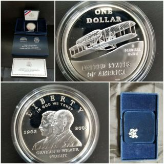 2003p Wright Brothers Silver Dollar Proof.  1st In Flight.  Pack W/coa