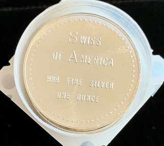 1 Oz Swiss Of America Silver.  999 Fine Gem Bu Round From Roll - Draper 38mm