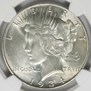 1934 - D Peace Dollar $1 NGC AU58 3