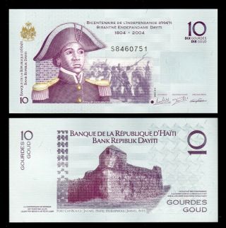 Banknote World,  1 Note Haiti 10 Gourdes 2016,  P - 272g,  Commemorative,  From Bundle